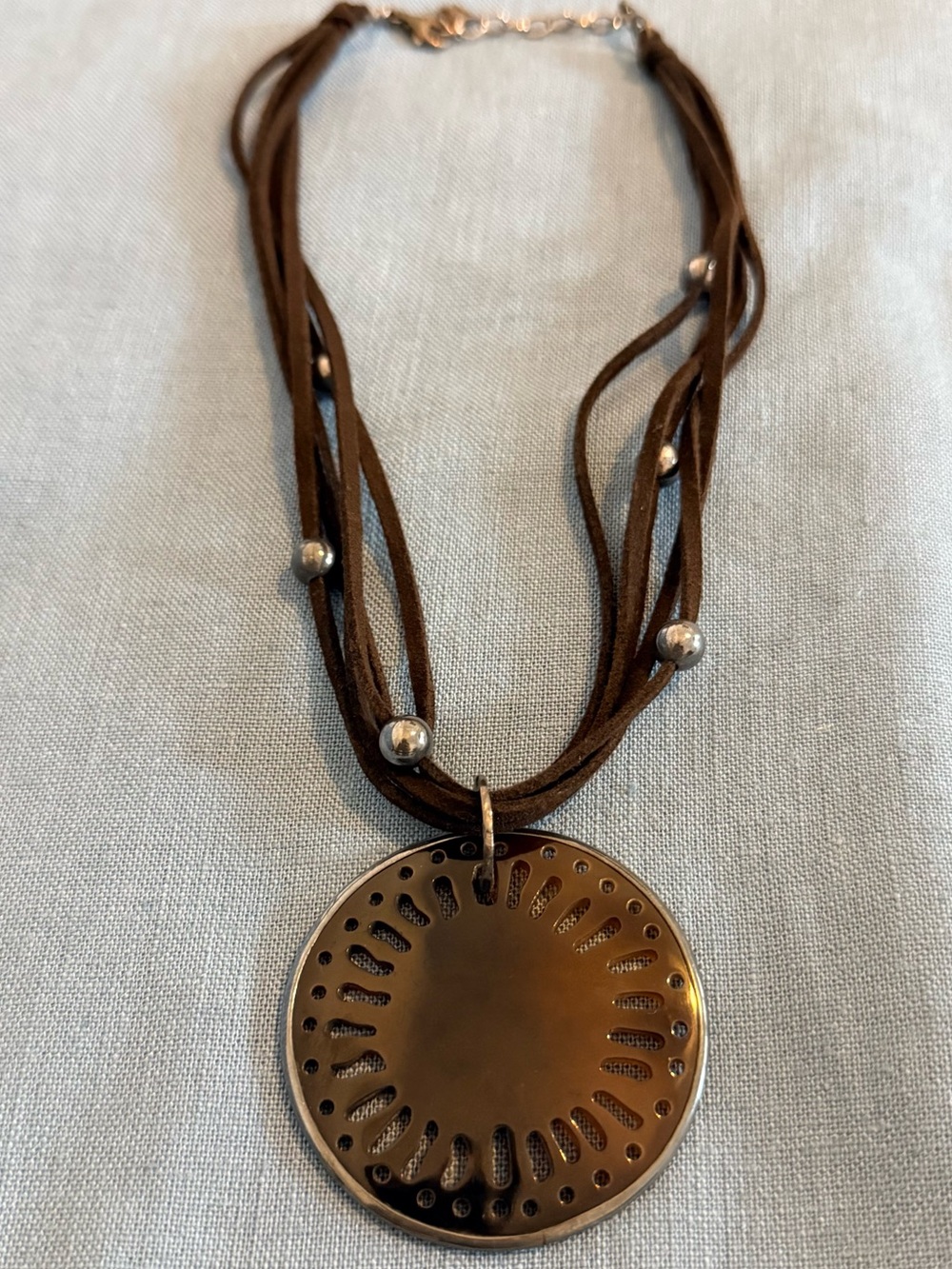 Retired Silpada Tortoise Shell Sunburst Pendant Necklace